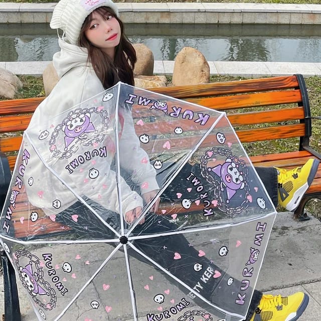 Payung Lipat Model Kartun Transparant Lucu Cute  Umbrella Character