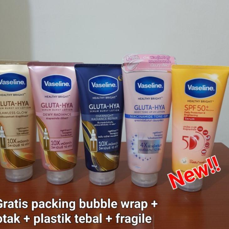 Segera Order ORI THAILAND Vaseline Gluta-Hya Serum Burst Lotion 300 ML & Body Tone Up UV Lotion Glut