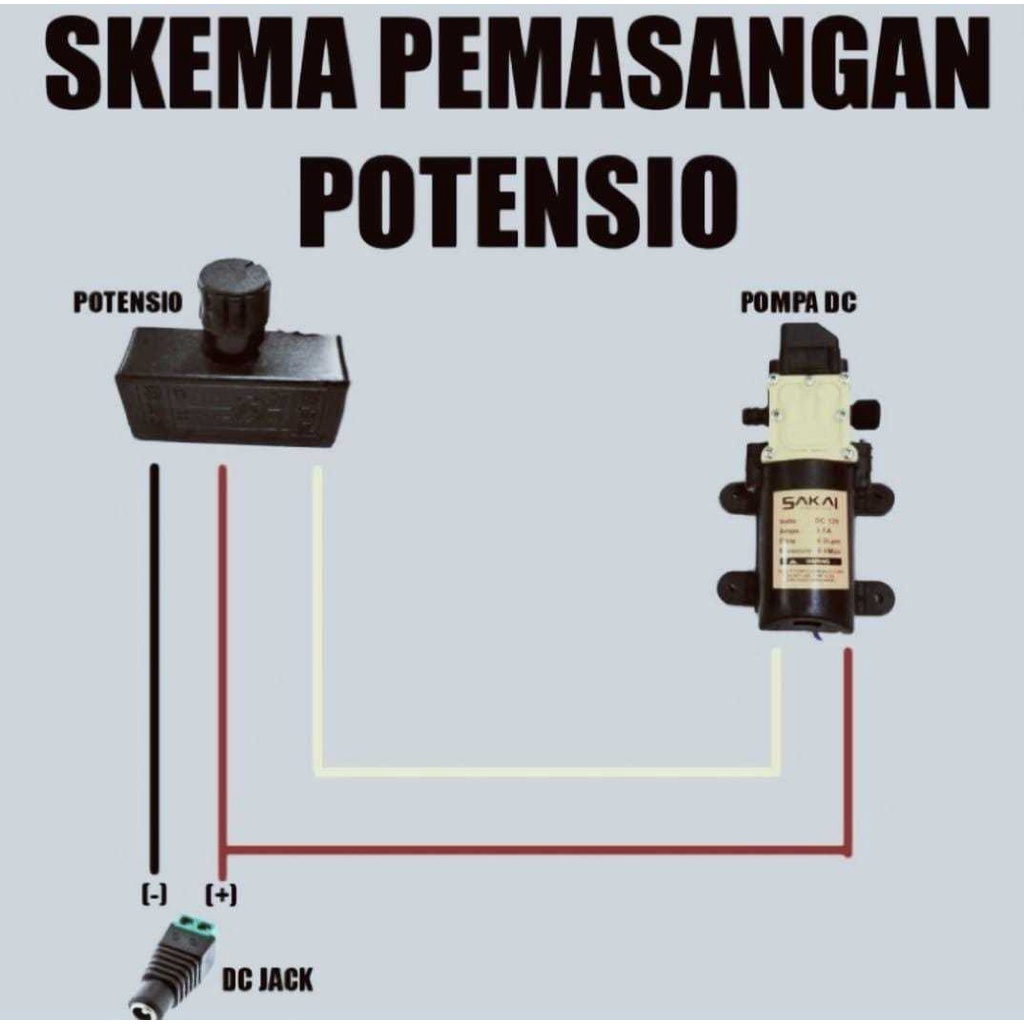 Variable Resistor Sprayer POTENSIO Pengatur Kecepatan Pump DC ON/OFF Potensio Sprayer