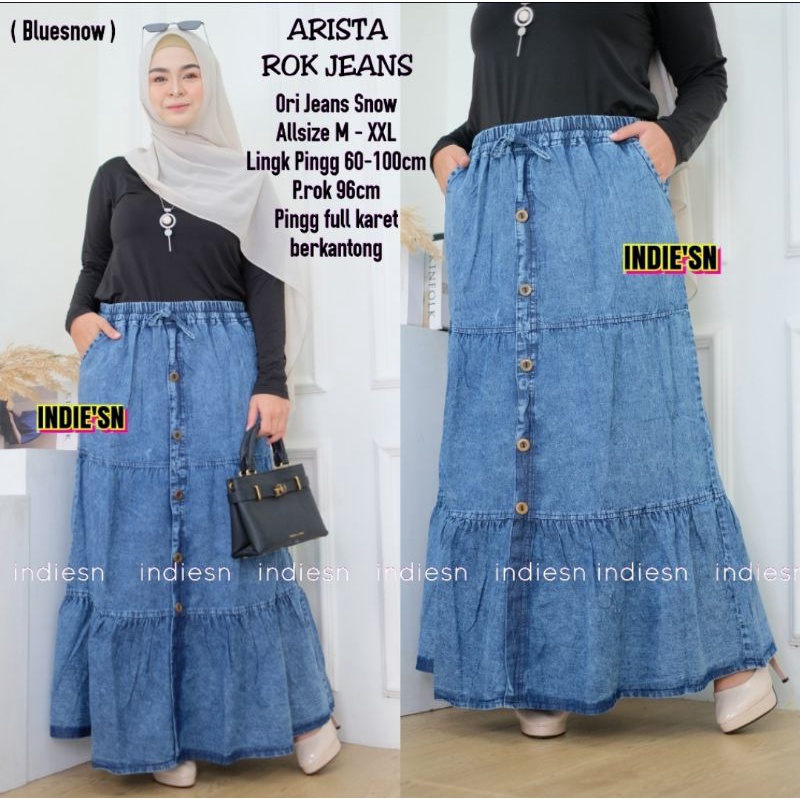ROK JEANS PANJANG WANITA MODEL BARU BAWAHAN PEREMPUAN KEKINIAN  WANITA DEWASA  JEANS TERMURAH TERBAR