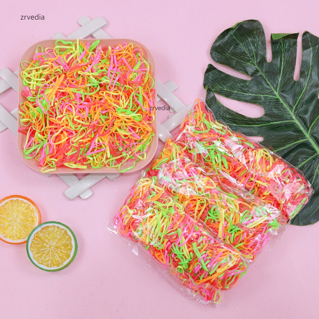 (ISI 1000) Karet Jepang Anak Perempuan Ikat Rambut Kuncir Kunciran / Import Aksesoris Rambut Hair Tie Balita Bayi Warna Warni Mini Kiosbalitaaprillia