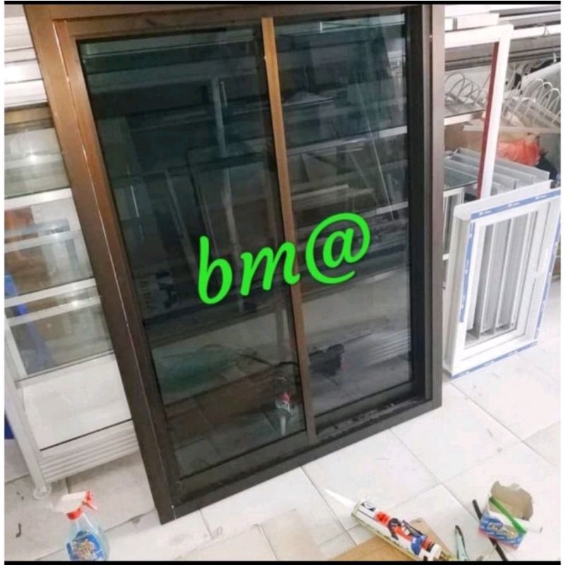 jendela sliding 120x150 aluminium geser