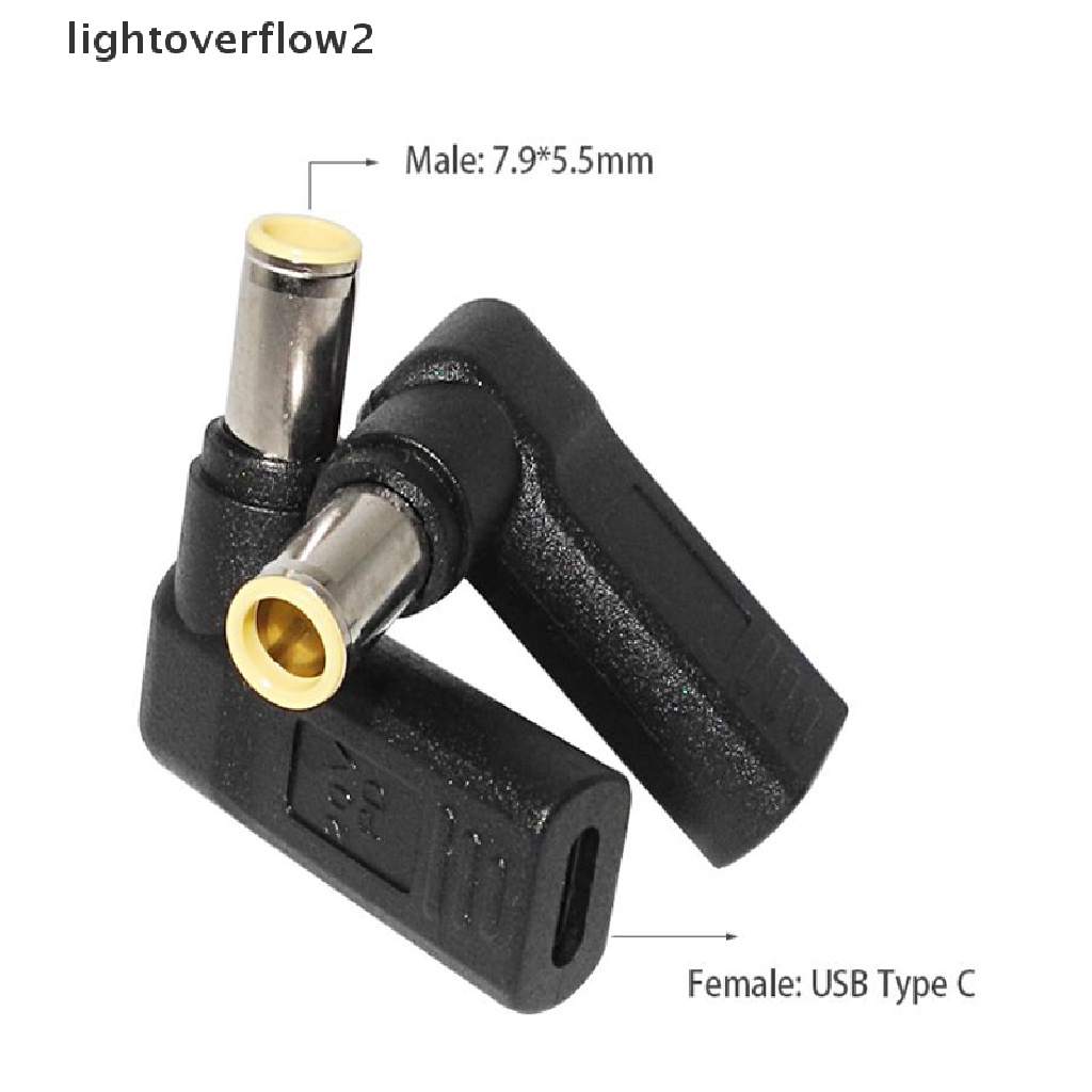 (lightoverflow2) Adapter Power DC Plug USB-C Ke Universal Untuk Laptop Lenovo Asus