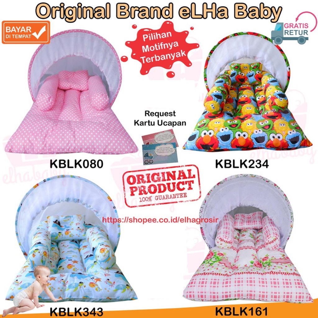 Kasur Baby Set Newborn dengan Kelambu Unik Termurah | Paket Hemat Alat Tempat Tidur Bayi Baru Lahir