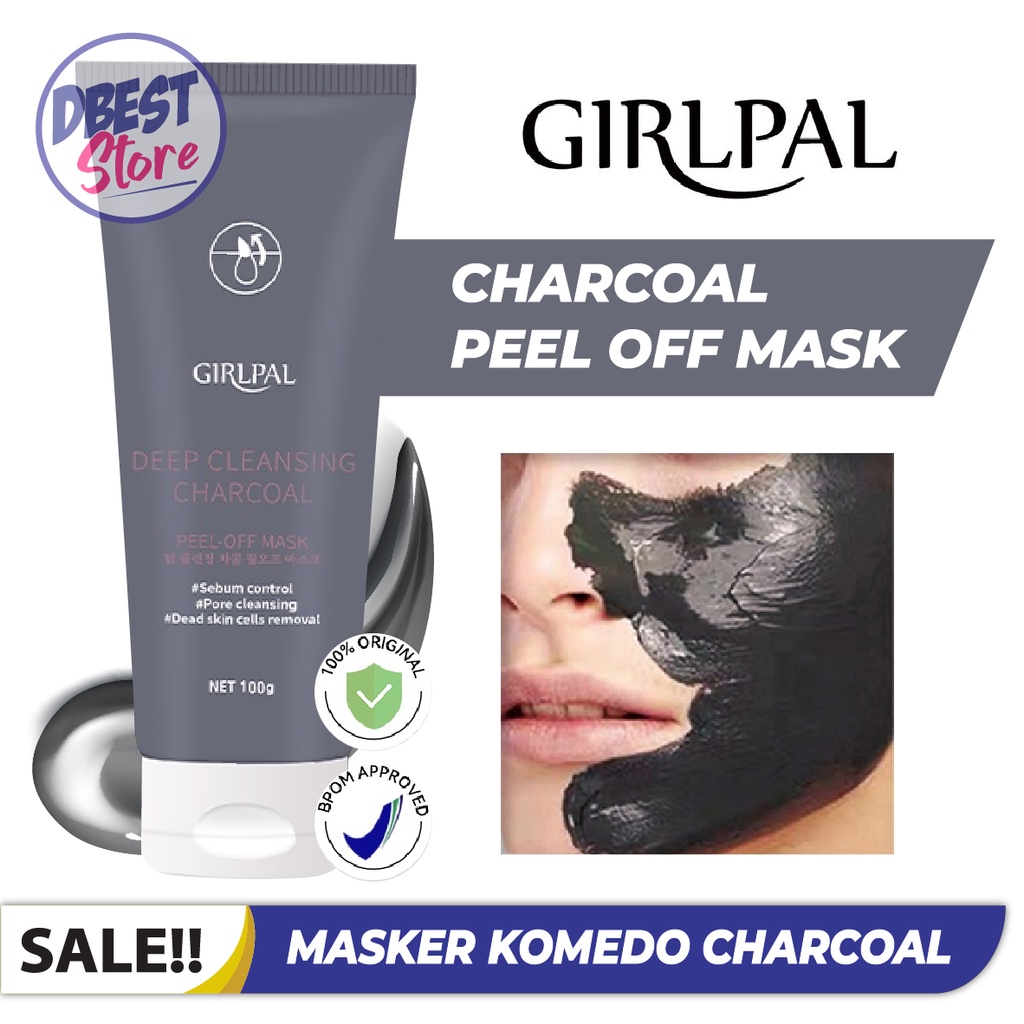 (COD) GIRLPAL Masker Charcoal Basmi Komedo Wajah Hidung 100g