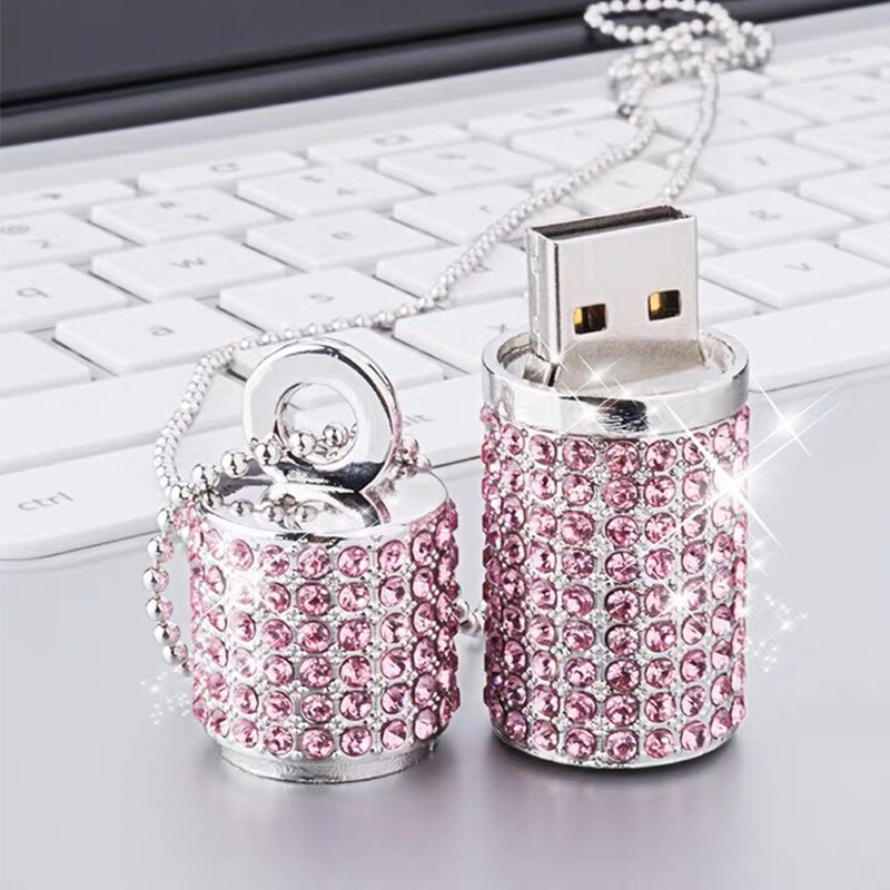 Flash Disk USB 2.0 1TB Desain Kalung Kristal Berlian