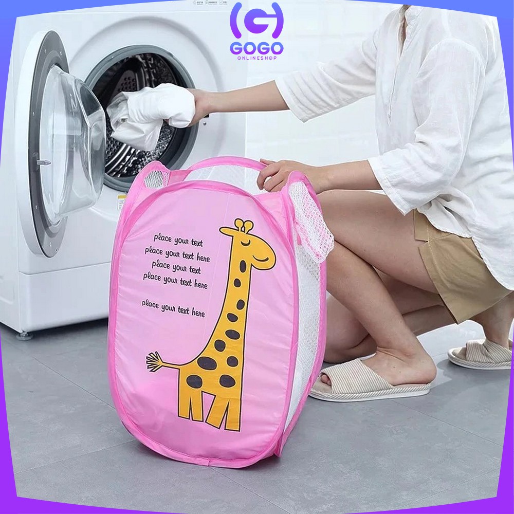 GOGO-C500 Keranjang Baju Kotor Lipat Karakter/ Laundry Bag Keranjang Cucian / Keranjang Portable Serbaguna