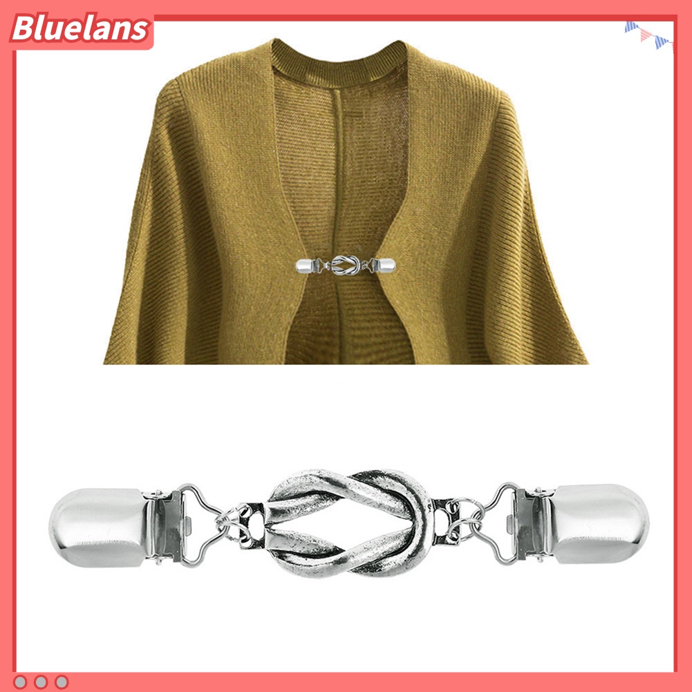 Bluelans Vintage Women Twist Ring Cardigan Sweater Collar Clip Dress Shawl Clasp Pin