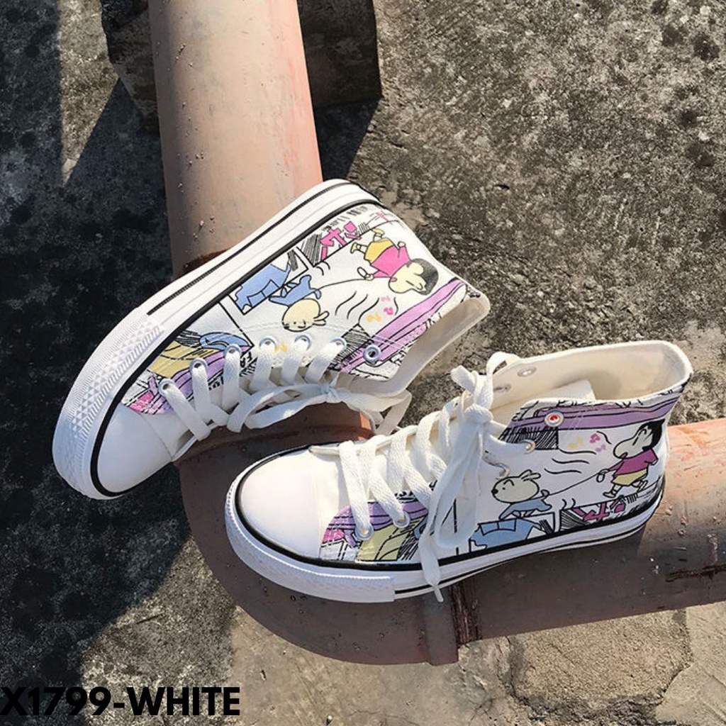 SEPATU SNEAKERS WANITA GAYA ALA ANAK SEKOLAH YANG KEREN BET GOOD QUALITY MATERIAL CANVAS IMPORT 1799