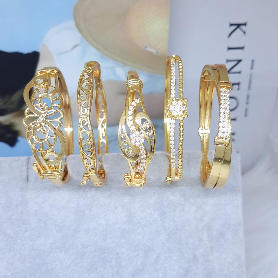 RINN Jewelry Gelang Pesta Wanita Xuping Bangle Rhodium Lapis Emas - BB303 ‑ IS.18Oc22ᶠ