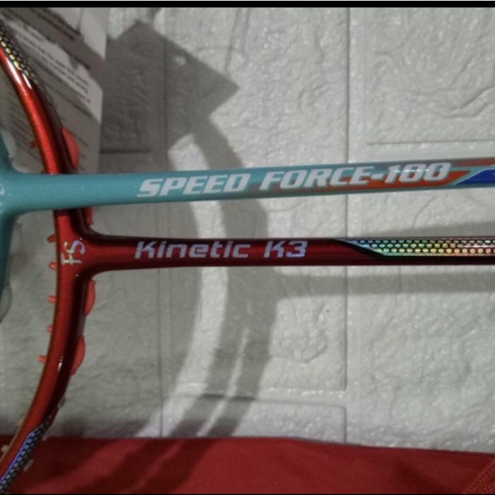 Raket Badminton NEW FIESTA FS KINETIC K3/SPEED FORCE 100 taiwan 35LBS - KINETIC K3, Batang+grip ELMA