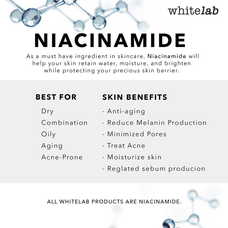Whitelab Brightening Face Serum 20ML - Niacinamide 10%