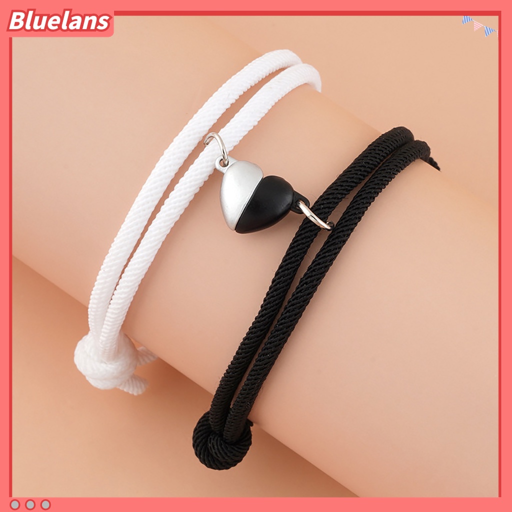 2pcs Gelang Rantai Magnetik Bahan Alloy Untuk Pasangan