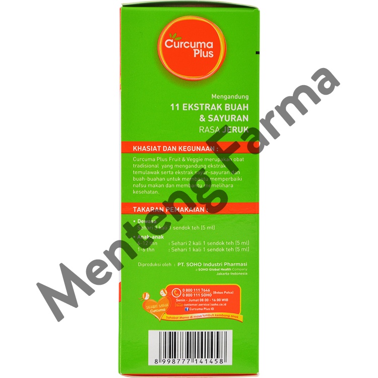 Curcuma Plus Fruit &amp; Veggie Rasa Jeruk 100 mL - Asupan Kebutuhan Serat Buah dan Sayur untuk Anak