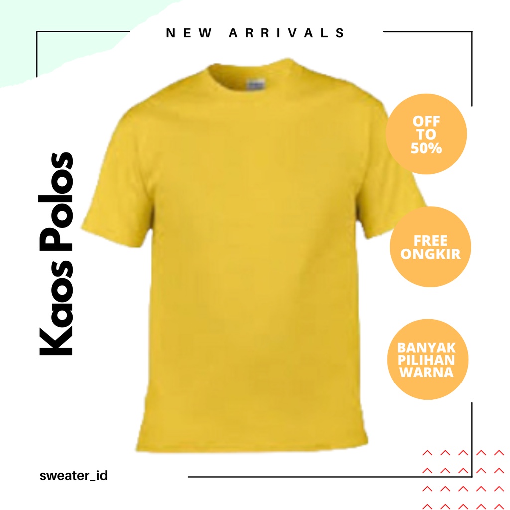 Kaos Polos Pria Wanita Lengan Pendek Cotton Combed 30s