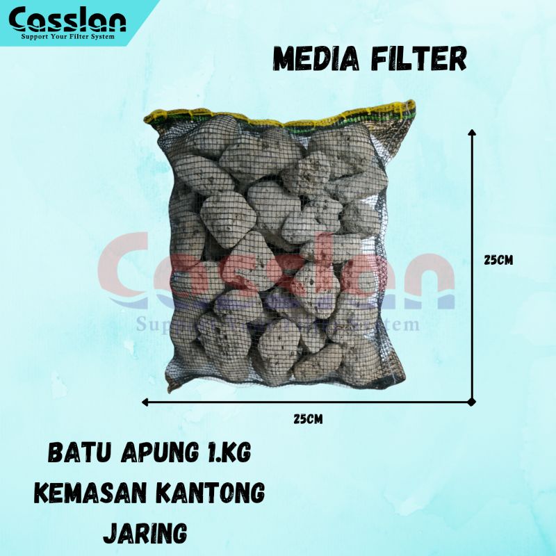 Jual Batu Apung Pumice Media Filter Kolam Koi Kemasan Waring 1kg Shopee Indonesia