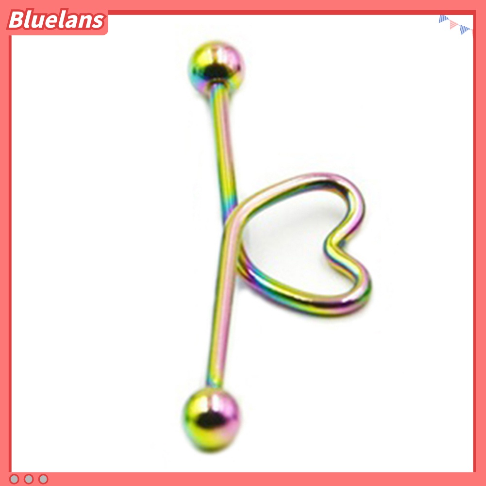 1pc Piercing Tulang Rawan Bentuk Hati Bahan Stainless Steel Untuk Unisex
