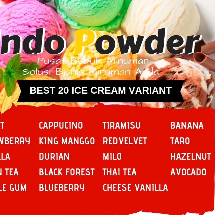 

GRATIS ONGKIR✅Bubuk ICE CREAM rasa MYLO 1Kg - Bubuk es Krim rasa Mylo 1Kg|RA7