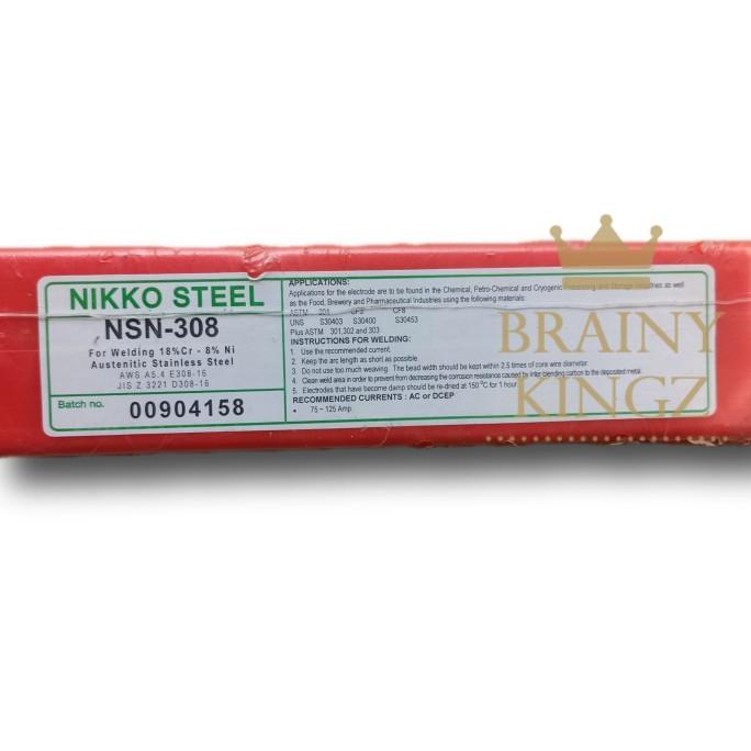 Kawat Las Stainless Nikko Steel NSN308 E308 ukuran 2,6mm NSN 308 2.6mm
