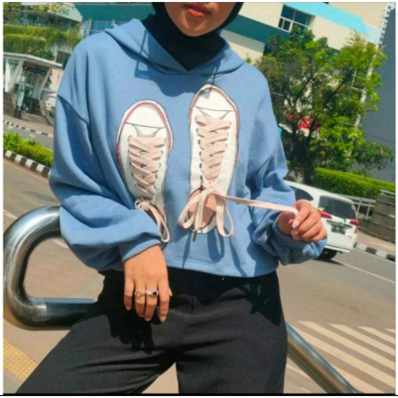 SWEATER CROP/SWEATER HOODIE TALI SEPATU