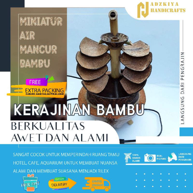 Dekorasi hotel, kerajinan miniatur air mancur bambu