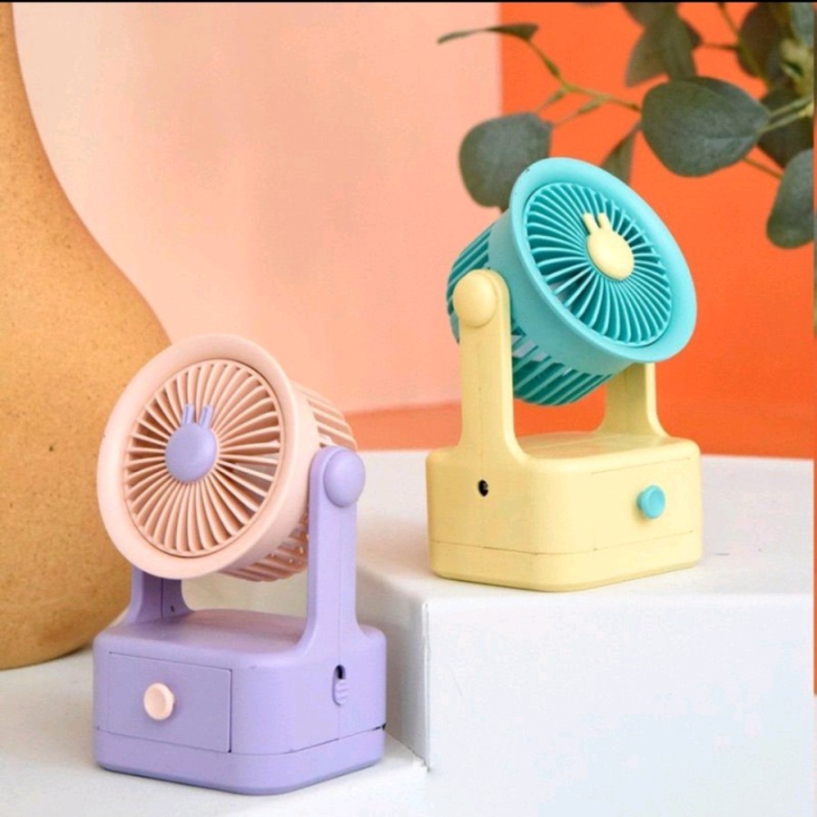 Barangunik2021 -Kipas Angin Meja Duduk Laci Portable Simple Desktop Mini Fan YM88149