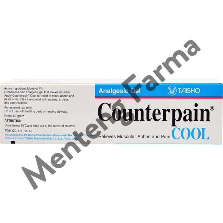 Counterpain Cool 60 gr - Gel Analagesik Pereda Nyeri Otot Keseleo Memar dan Punggung