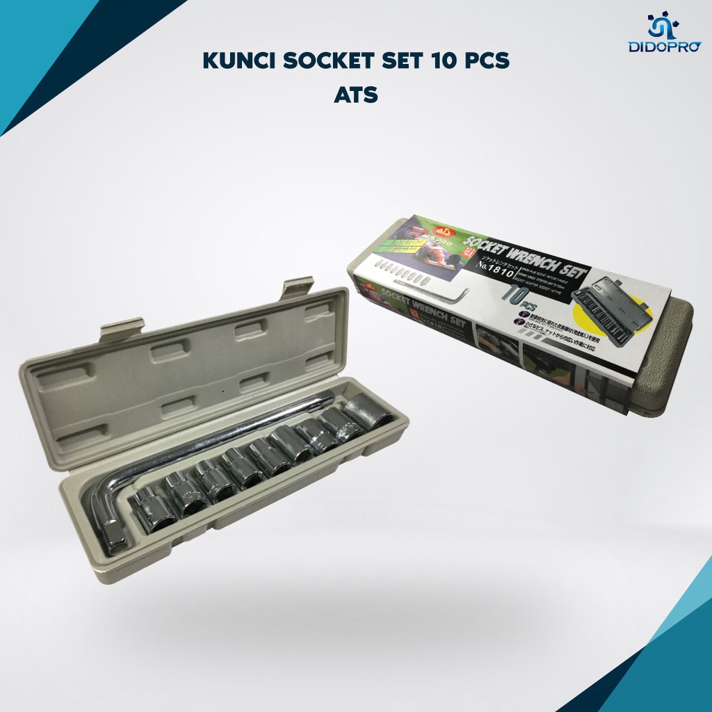 ATS Kunci Sok 10 Pcs / Kunci Sock Set 10 Pcs / Socket Wrench Set 10 Pcs ORIGINAL