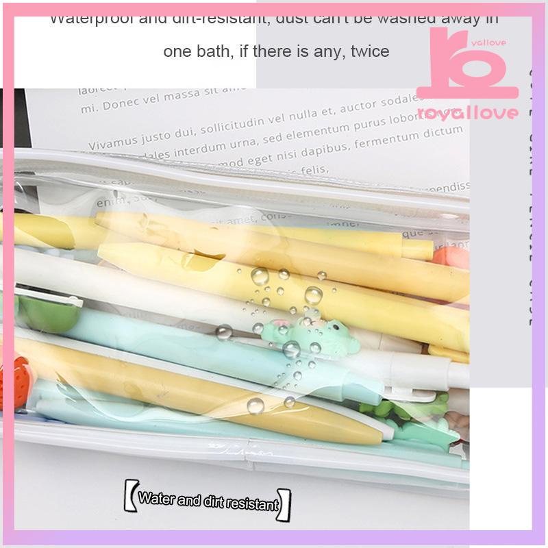 

CODDecompression Primary Middle School Students Competition Rotating Pen Can Write Student Rotating PenTransparent PVC Student Stationery Zipper Pen Bag Travel Portable Toiletry Makeup Storage Bag-love