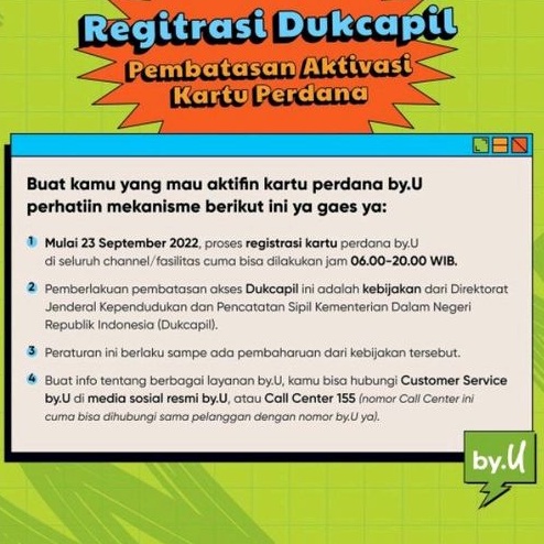 Kartu Perdana byU by U Telkomsel Kouta 6GB 30hr 24 JAM