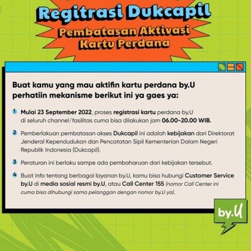 Kartu Perdana byU by U Telkomsel Kouta 6GB 30hr BARU