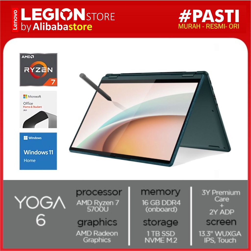 LENOVO YOGA 6 13ALC7 (82UD000WID) RYZEN7-5700U 16GB 1TB SSD