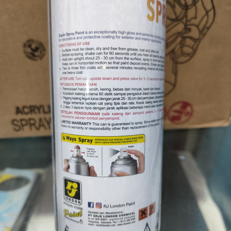 Pilok Pilox Cat Semprot Zuper 400cc Black 39 Hitam Metalic 1139 Dull Black Doff Dop 4 Signal Red Merah Cabe 23 Silver 36 White Putih 40 Tivoli blue 9 Biru 21 Clear Pernis Glossy 540 Merah Ferari 6 Yellow Kuning 41 Epoxy Metalik Acrylic Spray Paint