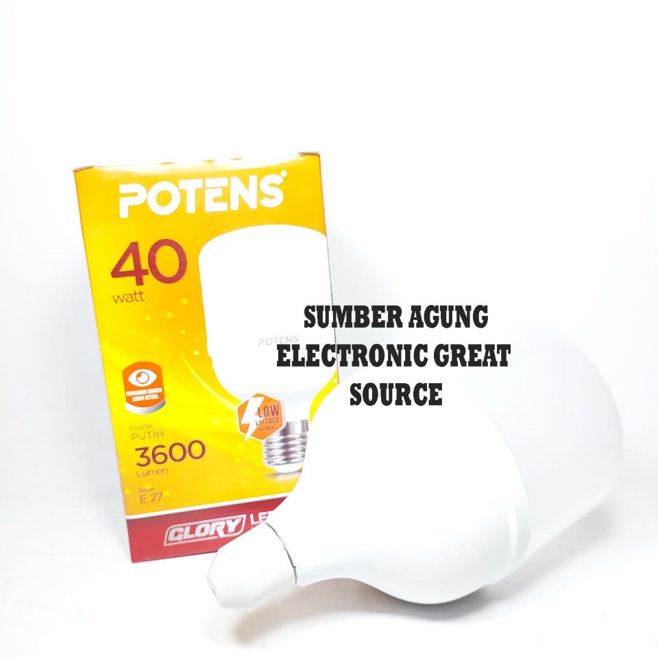 Potens Lampu LED Glory 40W 50 Watt 3600 Lumen Cahaya Putih