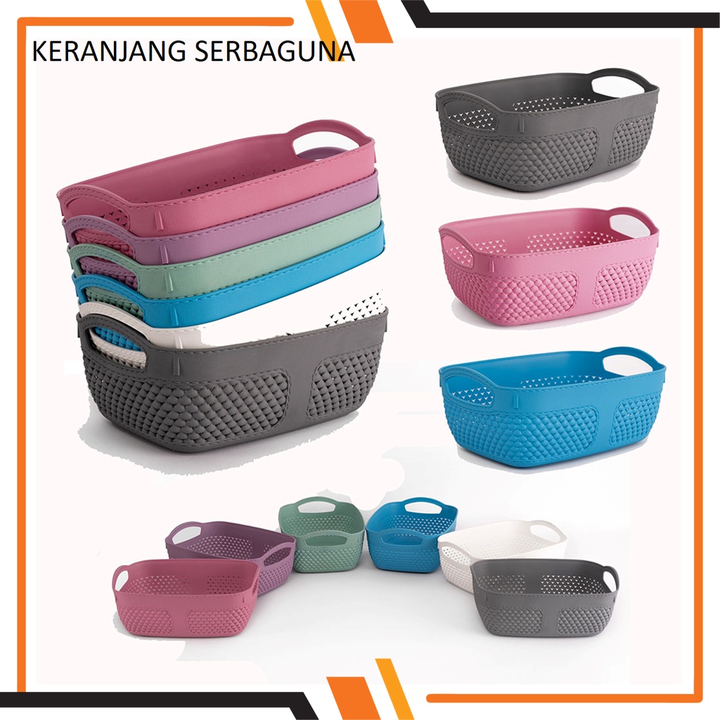 Keranjang Serbaguna Estetik / Storage box Multifungsi / Storage Basket Tempat Penyimpanan Serbaguna