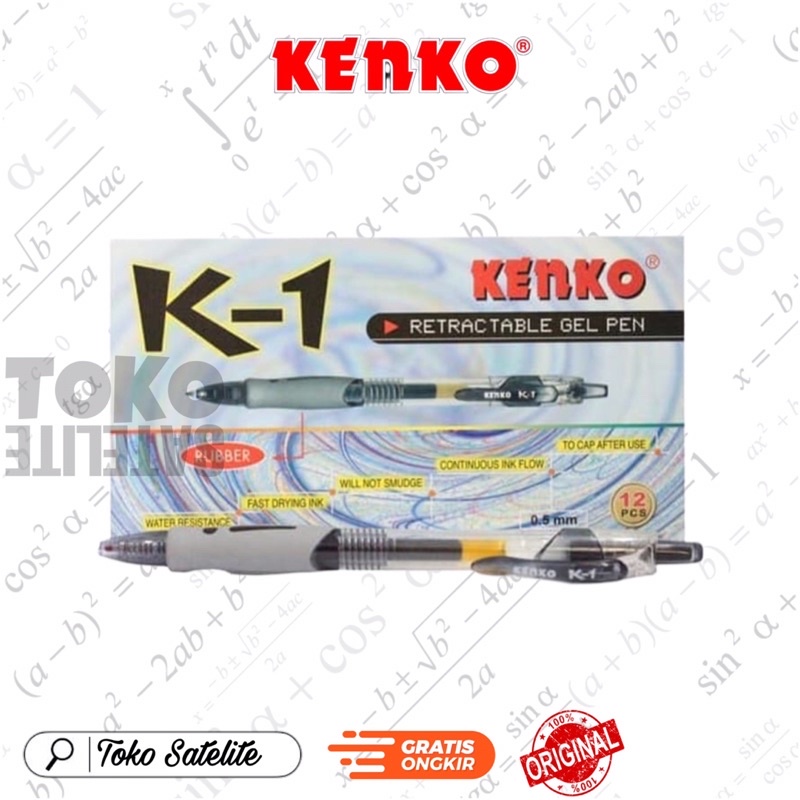 

Pulpen Gel Kenko K1 Retractable Gel Pen 0,5 mm 1 Pc