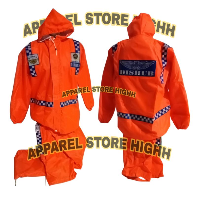 Jas hujan Dishub Dinas Perhubungan Murah / Jas hujan Setelan Dishub Orange / Jaket Touring Murah
