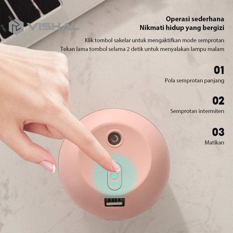 VISHAL Humidifier 300ML Purifier Diffuser Portable Terapkan ke Essential oil VS-1832