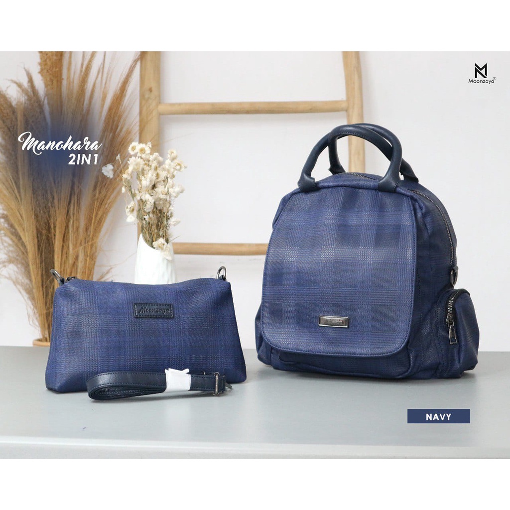 TAS RANSEL WANITA Manohara Moonzaya Bahan Sintetic Leather Ori Original Brand Branded Terbaru
