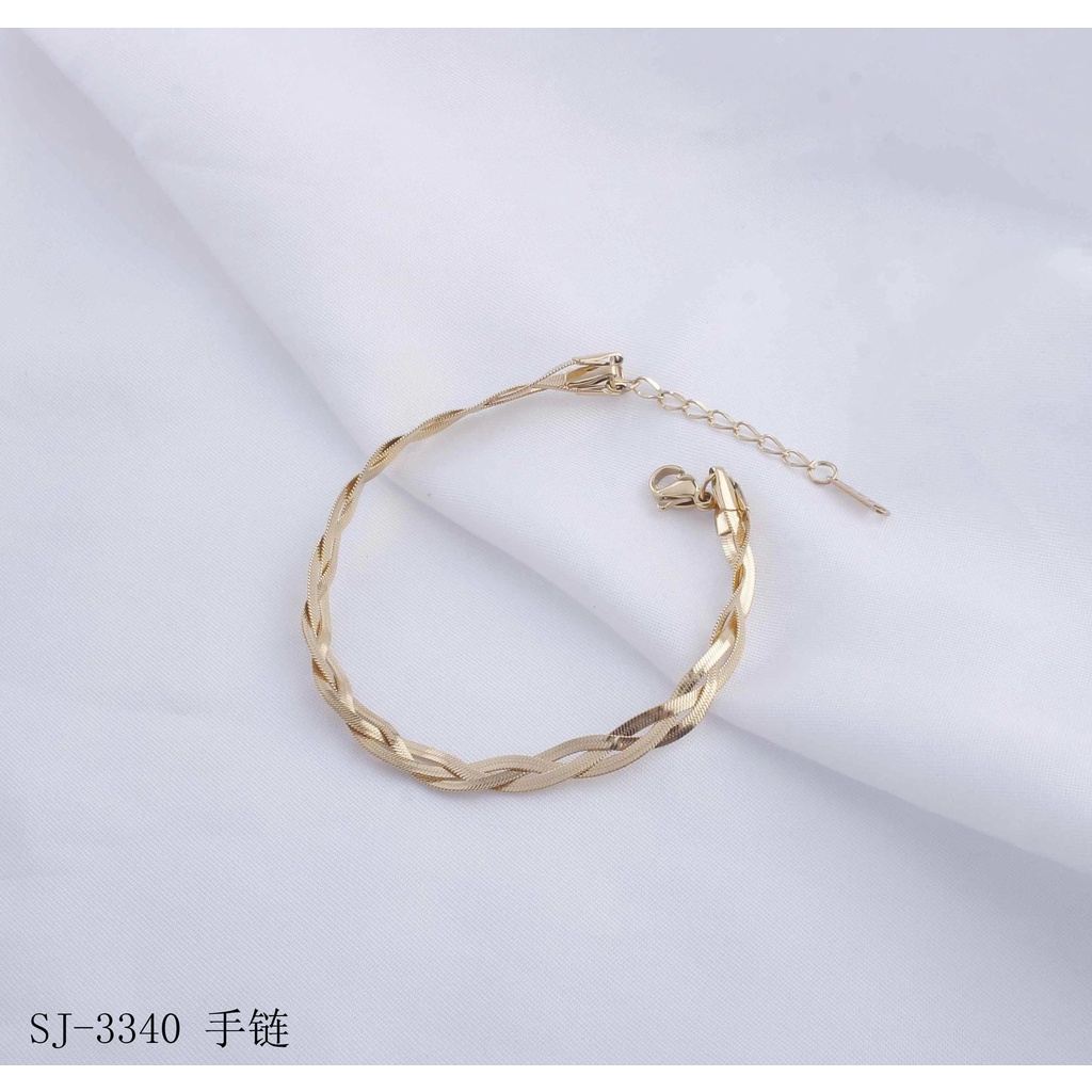 Set Titanium Perhiasan Kalung Dan Gelang Fashion Jewelry 8758/3198