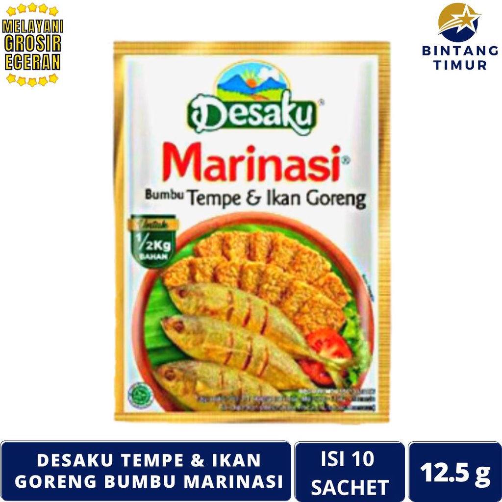 

DESAKU Tempe & Ikan Goreng Bumbu Marinasi isi 10 Saset/12.5g - 1 Renceng 10 Sachet