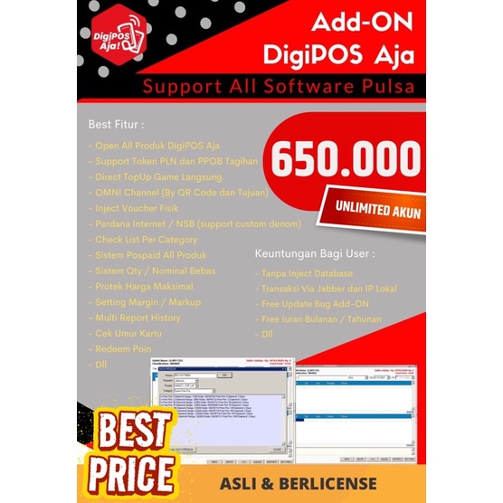 Addon DigiPos Aja Telkomsel untuk semua software pulsa