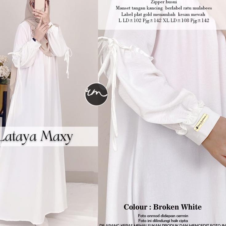 Bagus Banget.. Lataya Maxy by Ratu Mulabees 100% Ori *Gamis Simple Gamis Polos Gamis Casual Gamis Te