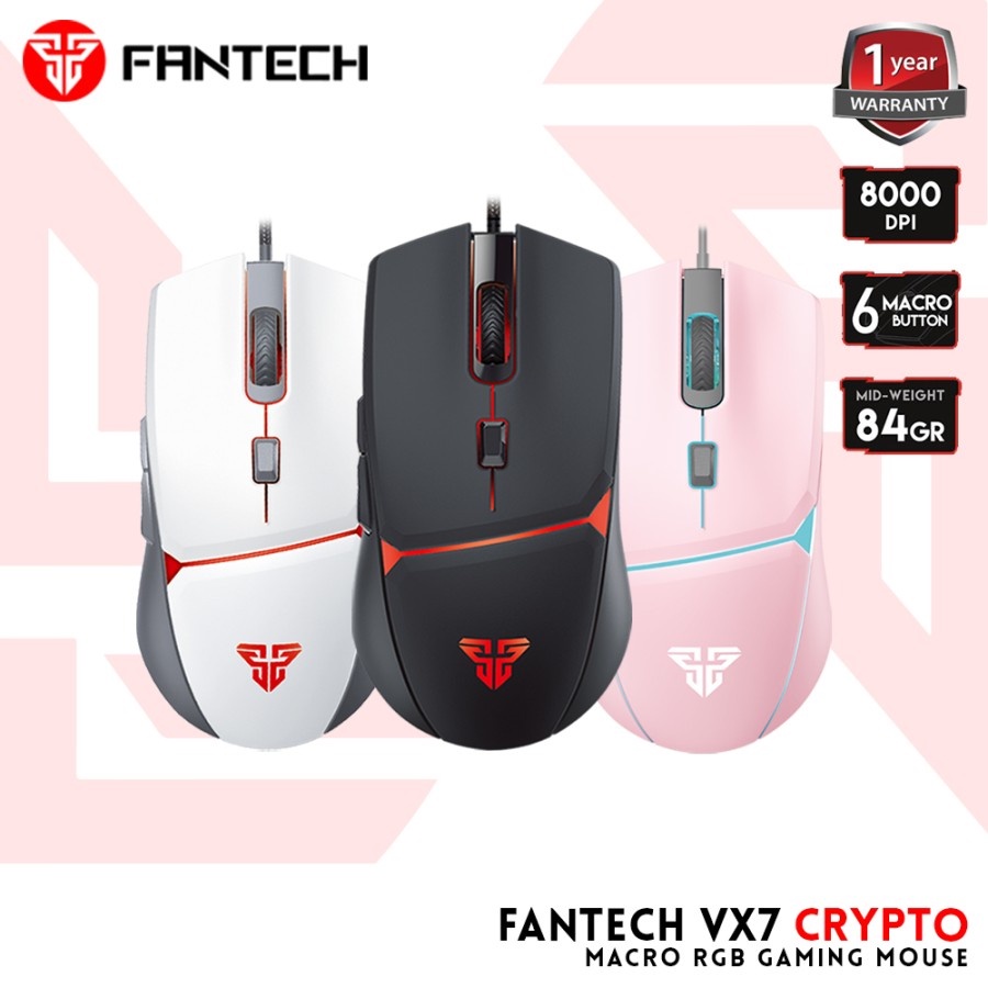 FANTECH VX7 CRYPTO MOUSE GAMING RGB MACRO