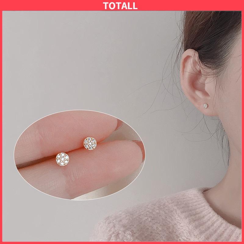 COD Kristal Berlian Anting Pejantan  Titanium Steel S925  Untuk Wanita-Totall