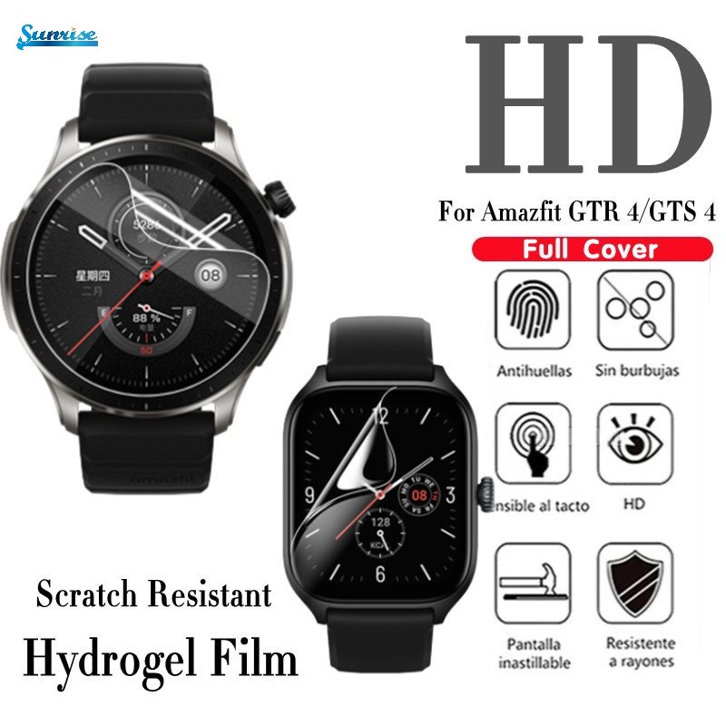 Pelindung Layar Smartwatch Bahan TPU Hydrogel Anti Gores Untuk Amazfit GTR 4 / GTS 4