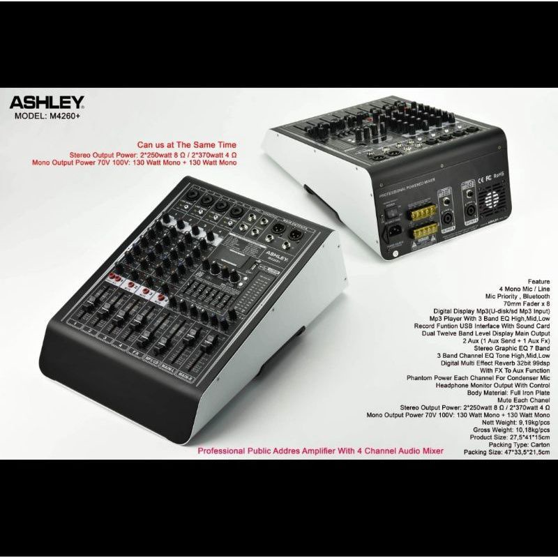Power mixer ashley M4260+ original ashley M 4260 + mixer ashley original