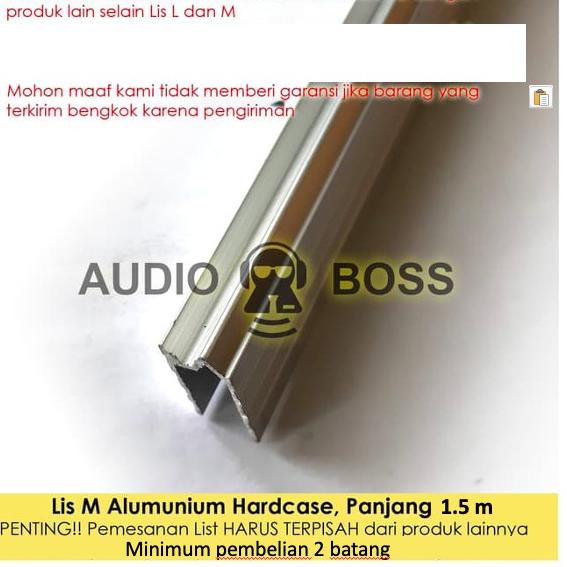 New Deal--Per 150 cm 1.5 meter List alumunium box hardcase U 150 cm Lis M Alumunium Hardcase Lis U F