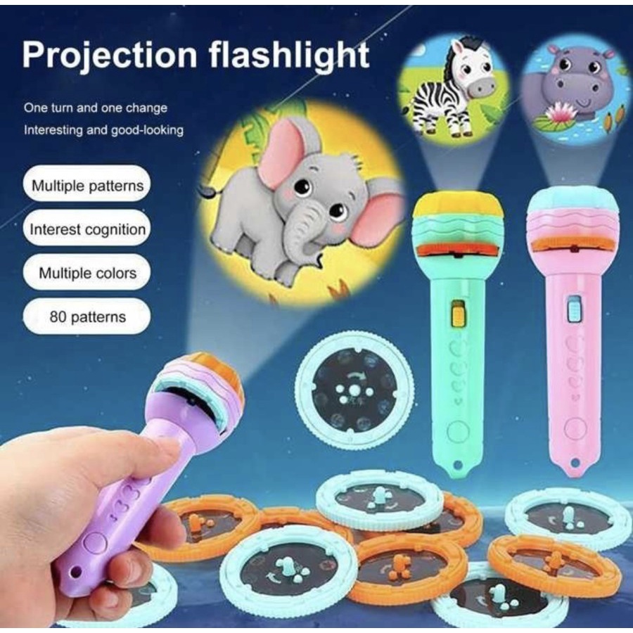 Mainan Senter Anak Proyektor Gambar / Flashlight Toy Mainan Edukasi Anak