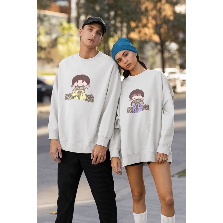 Hudi couple pasangan kekinian lengan panjang Jaket kapel daerah surabaya jaket korean style wanita b